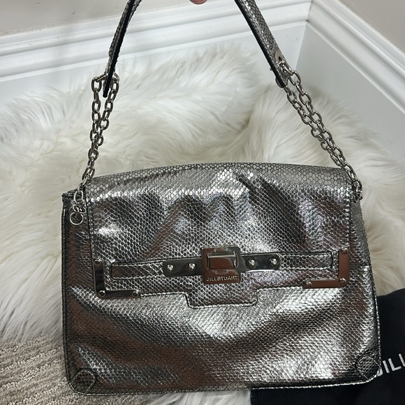 Jill Stuart Silver Embossed Chain Shoulder Bag - Picture 11 of 11